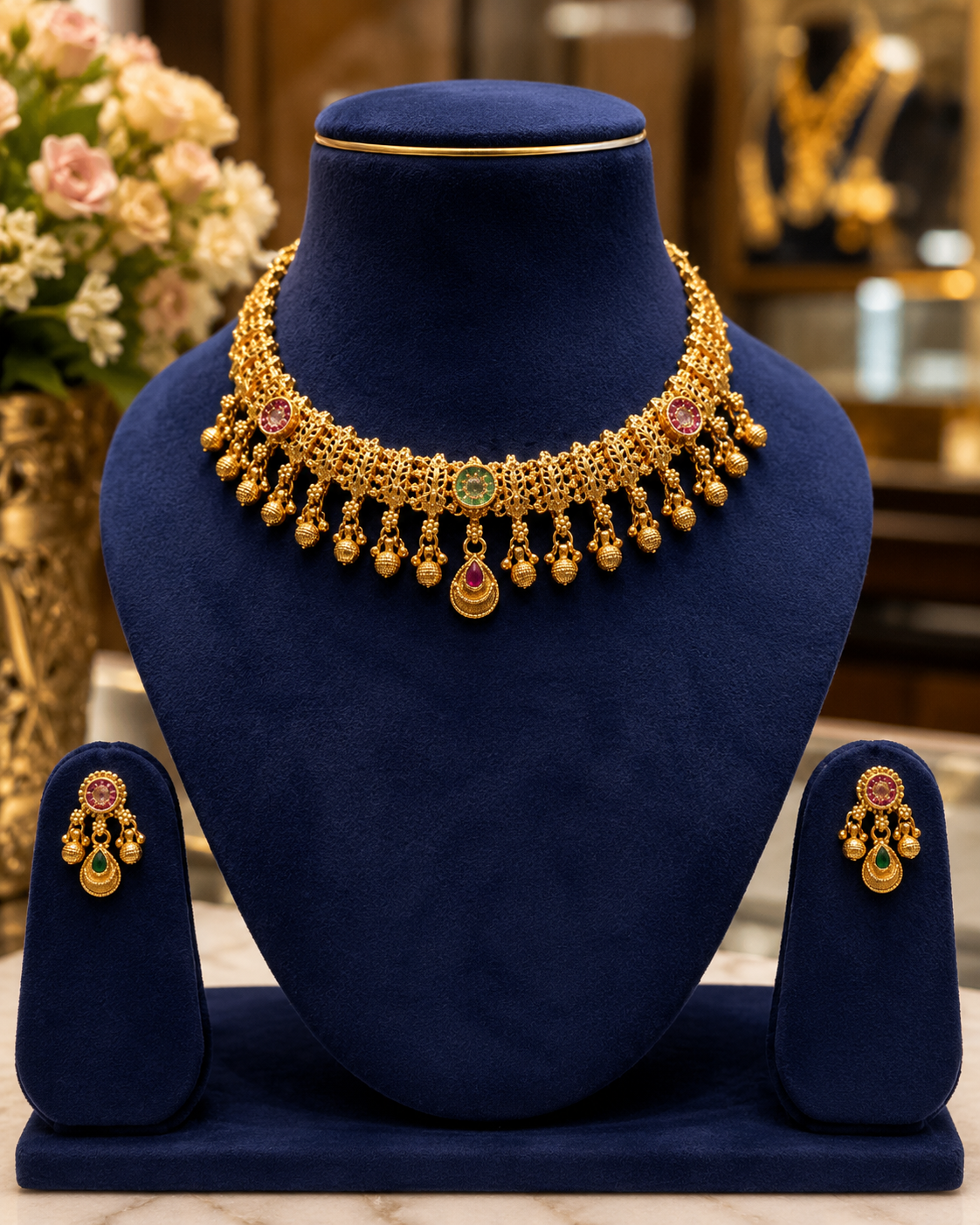 Rajnidhi Kundan Ghungroo Necklace Set