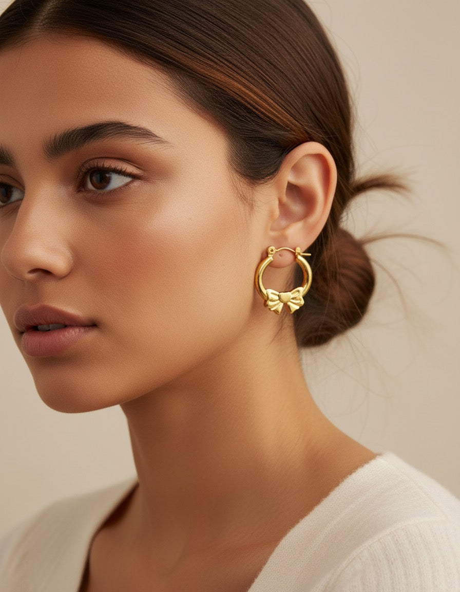 Bow Hoops Earrings