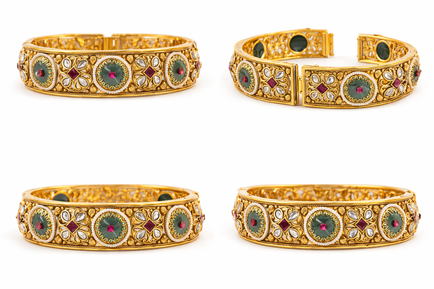 Meenakari Kundan Bracelet Set