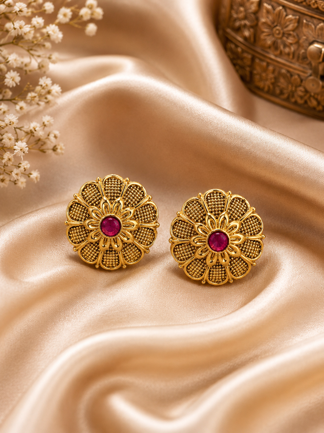 Gulnaar Heritage Floral Earrings