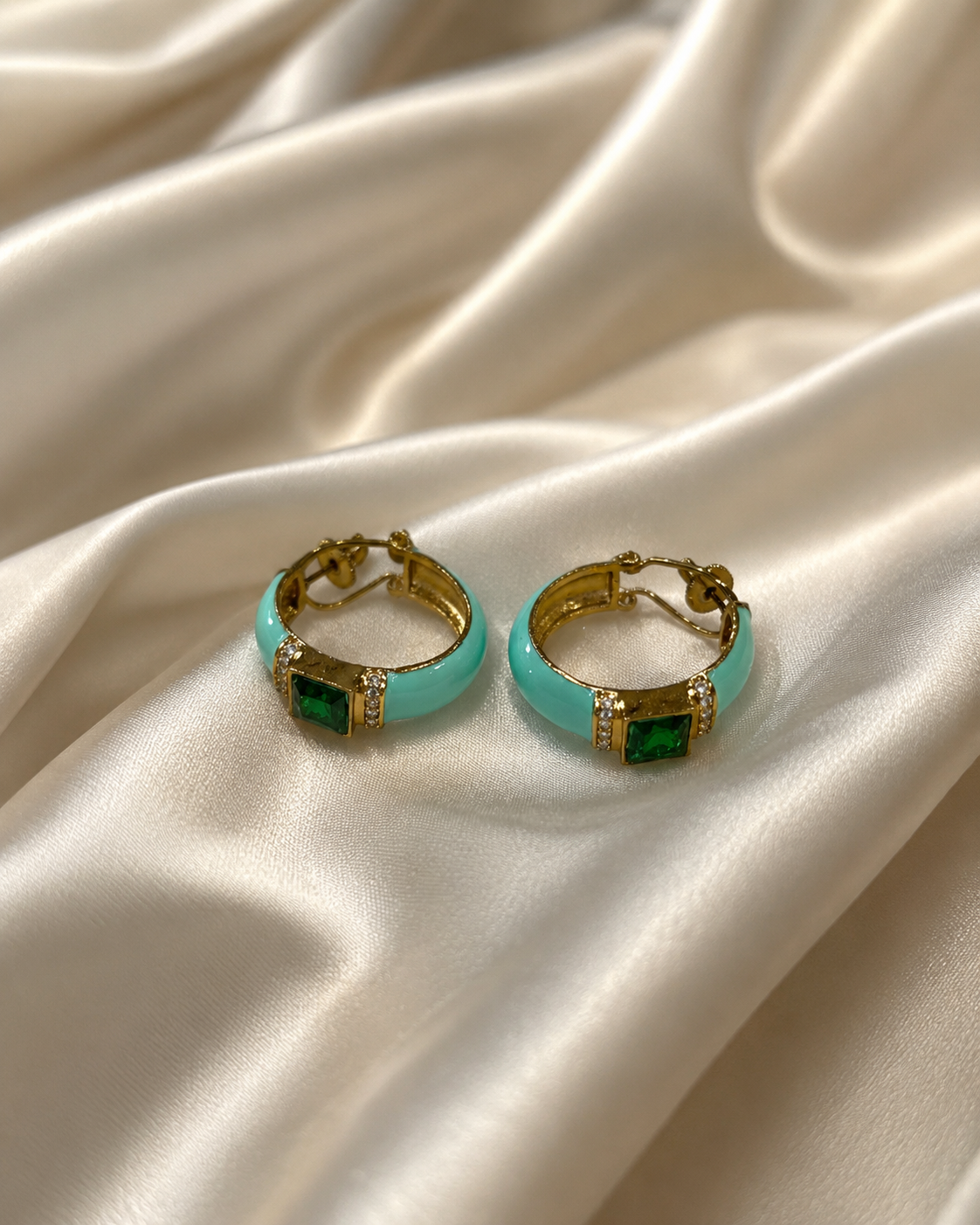 Pastel Gemstone Luxe Hoops