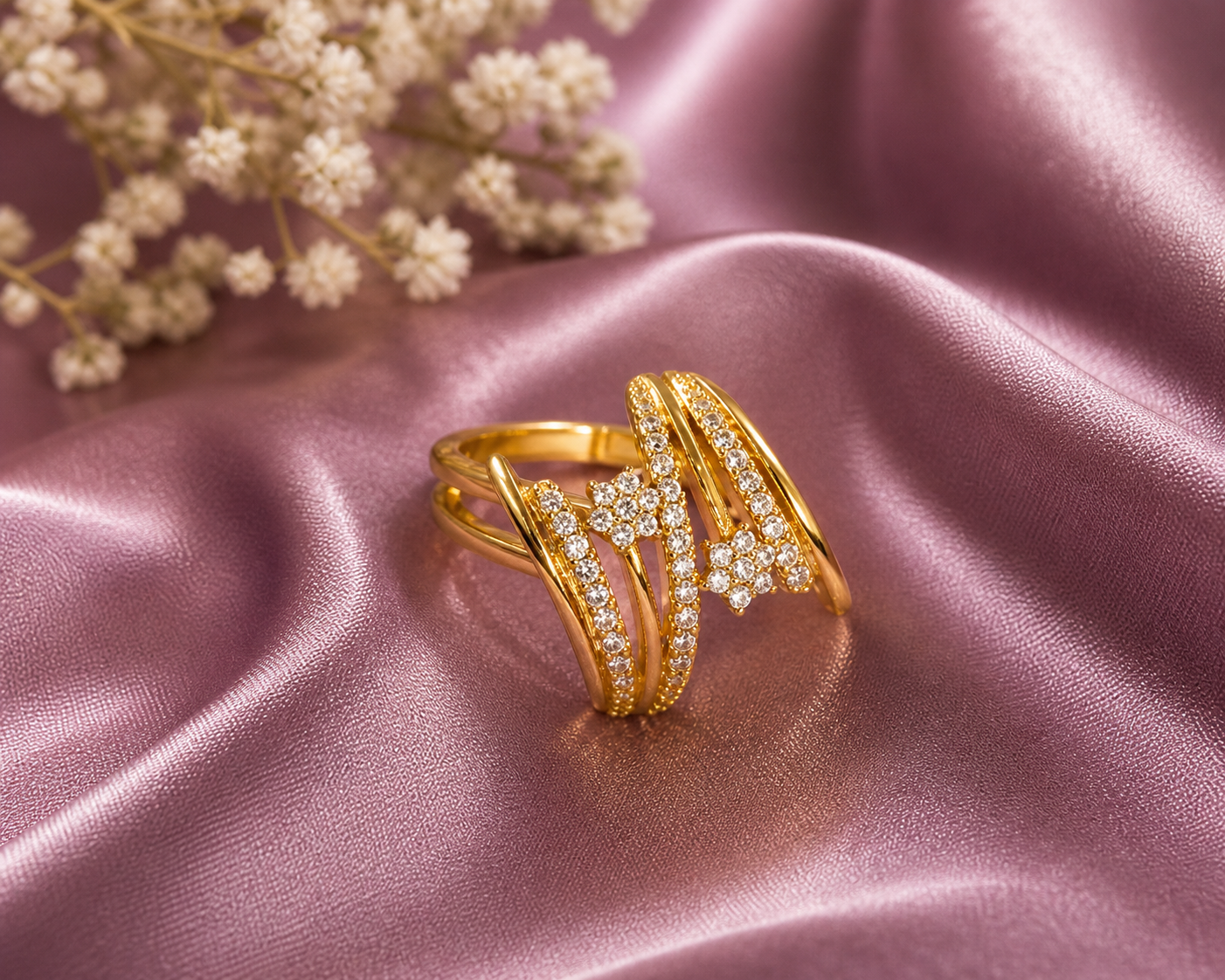 Aurora Twist Crystal Finger Ring