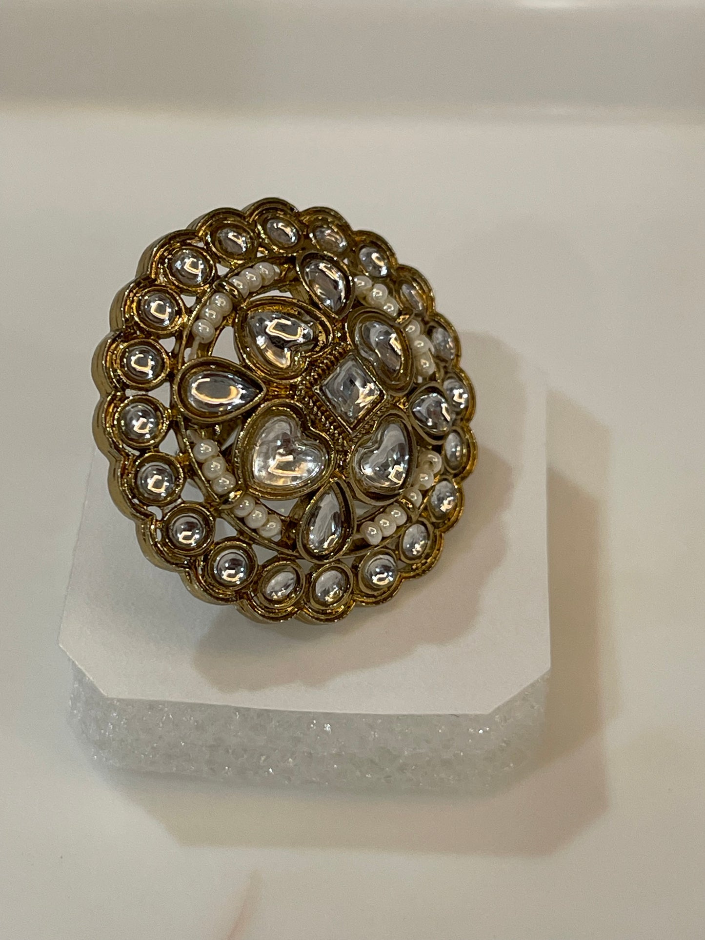 Golden Kundan Ring