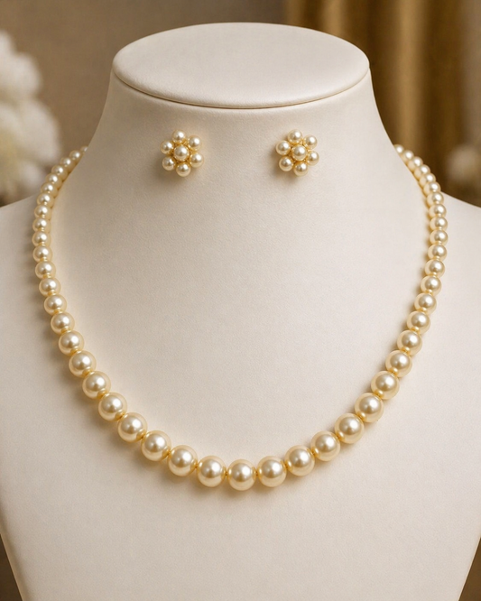 Ivory Grace Classic Pearl Necklace Set