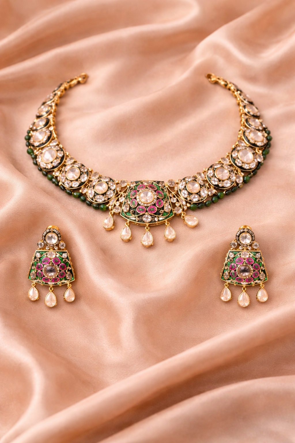 Noor-e-Gul Polki Necklace Set