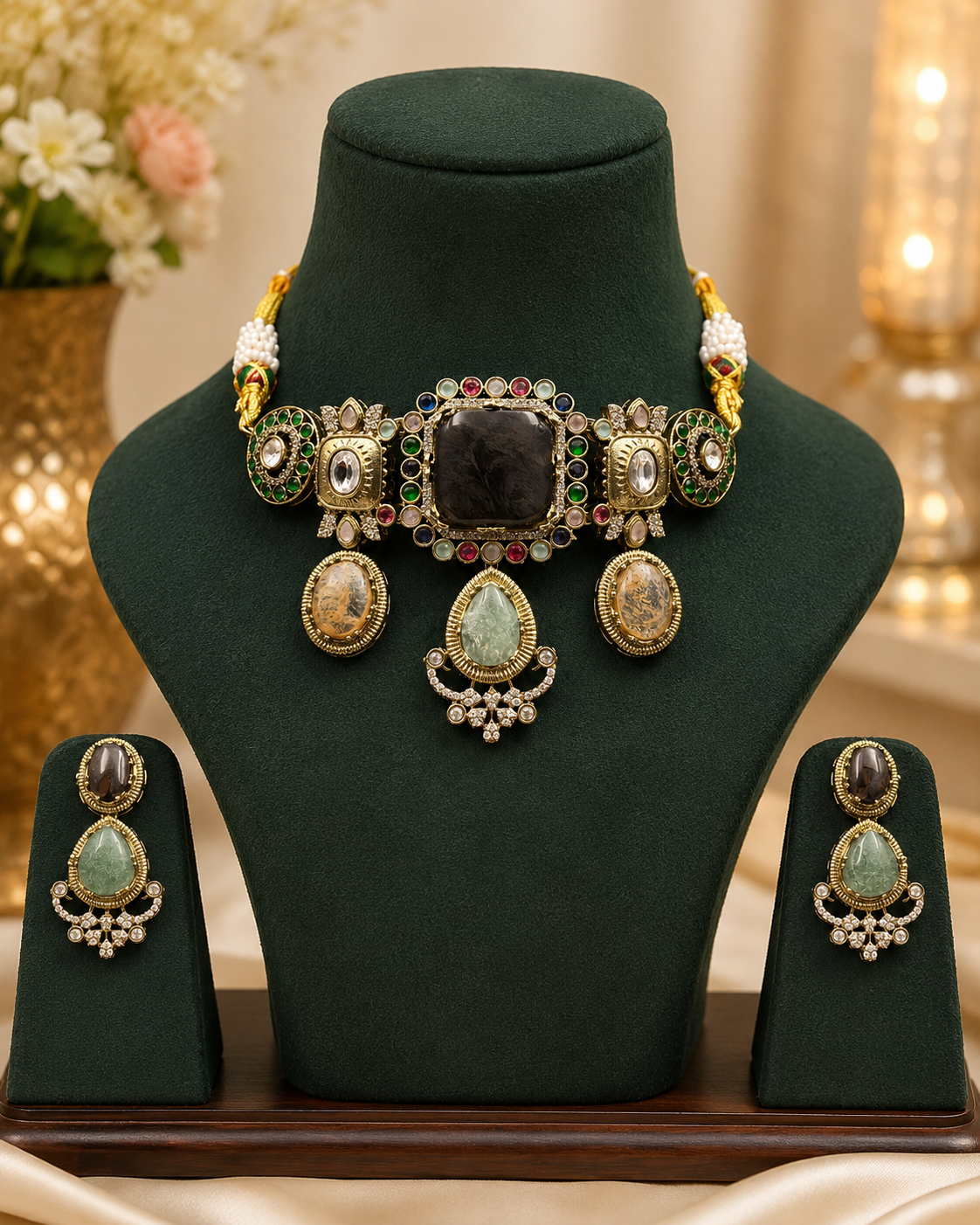 Emerald Mist Cocktail Choker Set