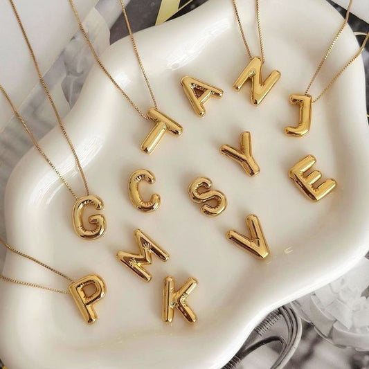 Alphabet Necklace A-Z, elegant necklace with polished finish, personalised alphabet letter jewelry for all.