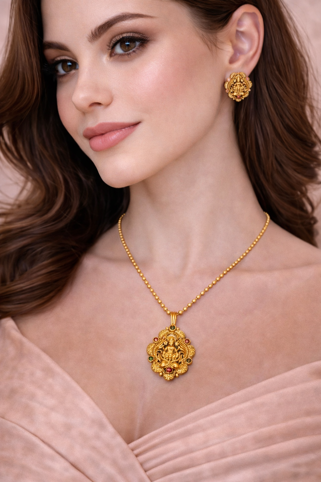 Lakshmi Anugraha Temple Chain Set