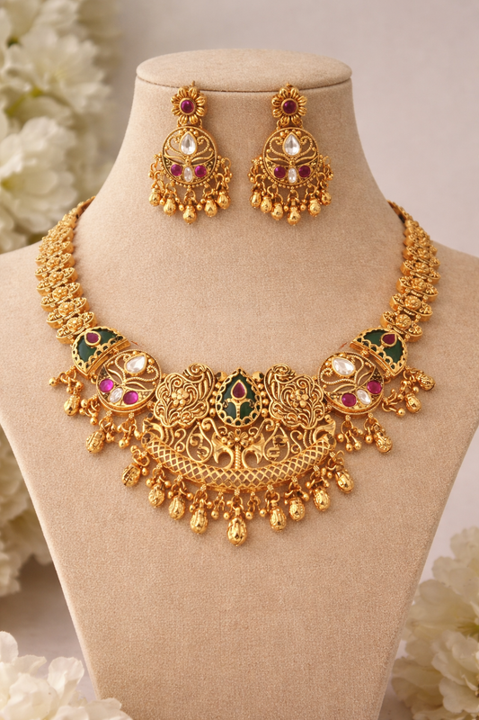 Anvika Heritage Kundan Bridal Necklace Set