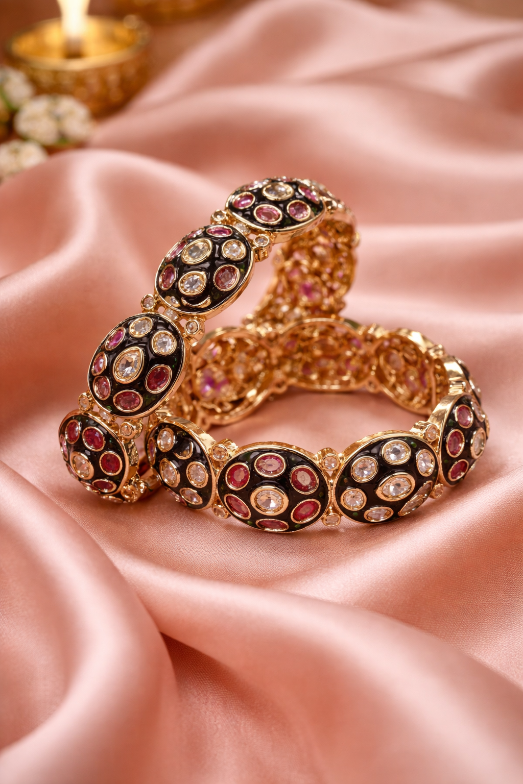 Noir Ruby Polki Luxe Statement Bangles