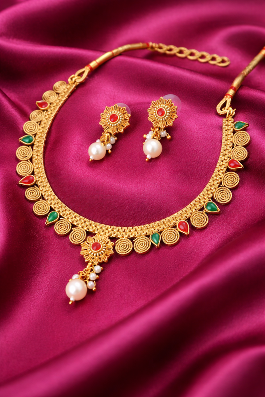 Kids Kundan Bloom Necklace Set