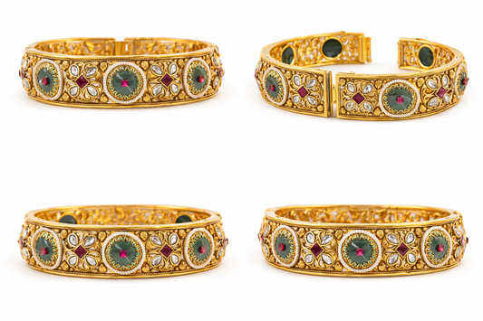 Meenakari Kundan Bracelet Set