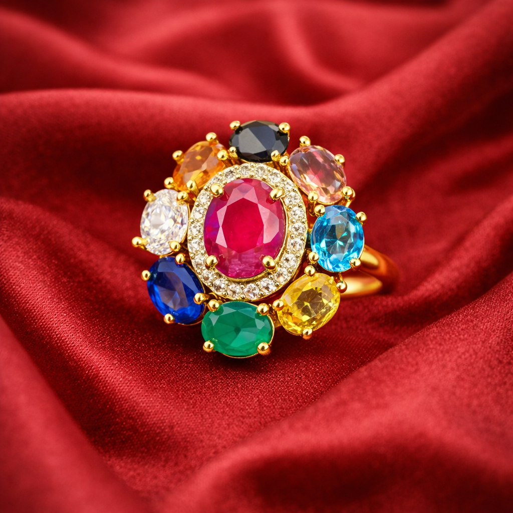 Cosmic Navratna Statement Ring
