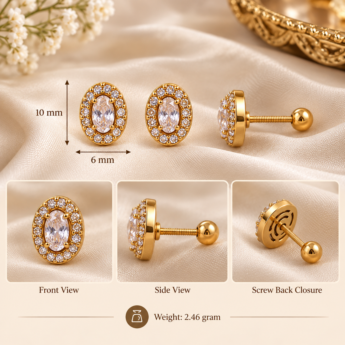 Oval Radiance Stud Earrings