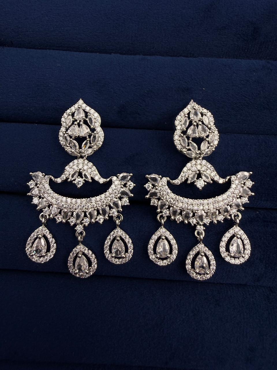 Noor Chandrika CZ Chandelier Earrings