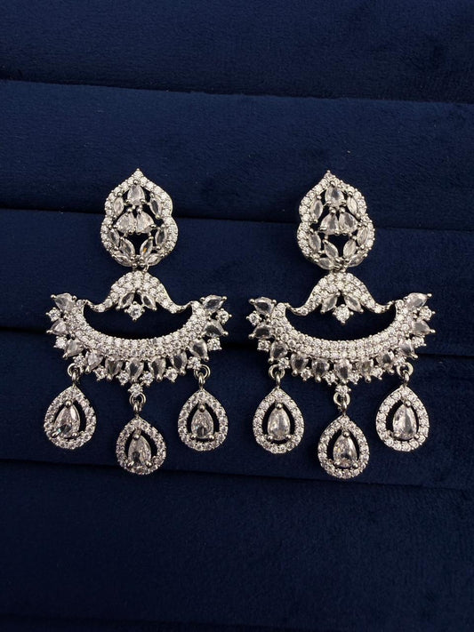 Noor Chandrika CZ Chandelier Earrings
