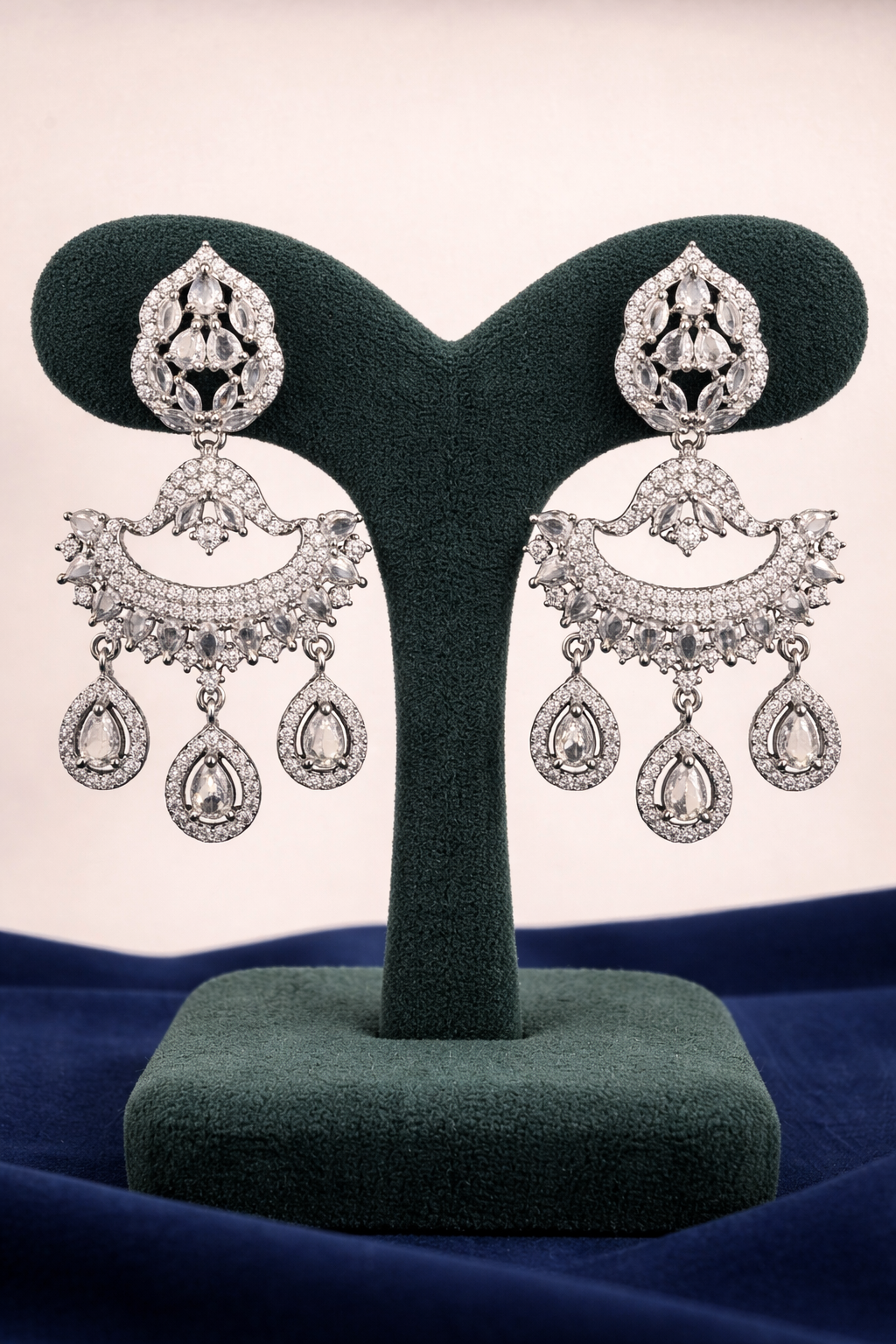 Noor Chandrika CZ Chandelier Earrings