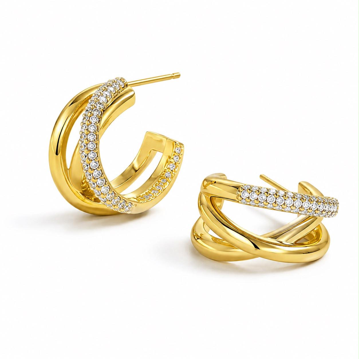 Aurora Luxe Crossover Hoop Earrings