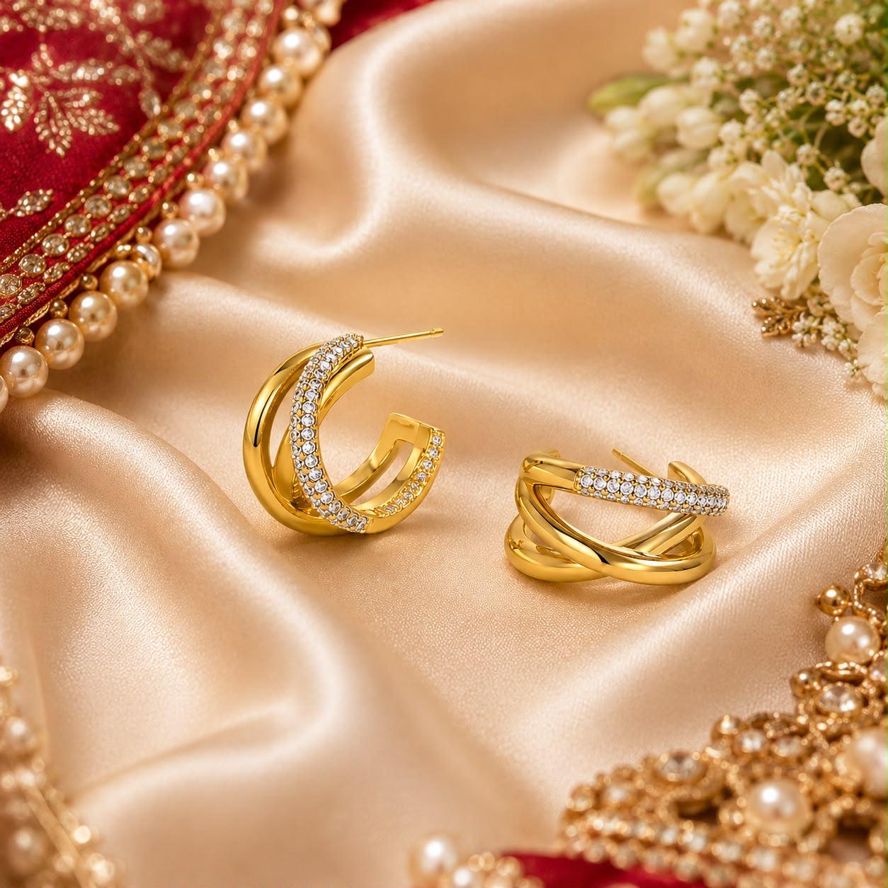 Aurora Luxe Crossover Hoop Earrings