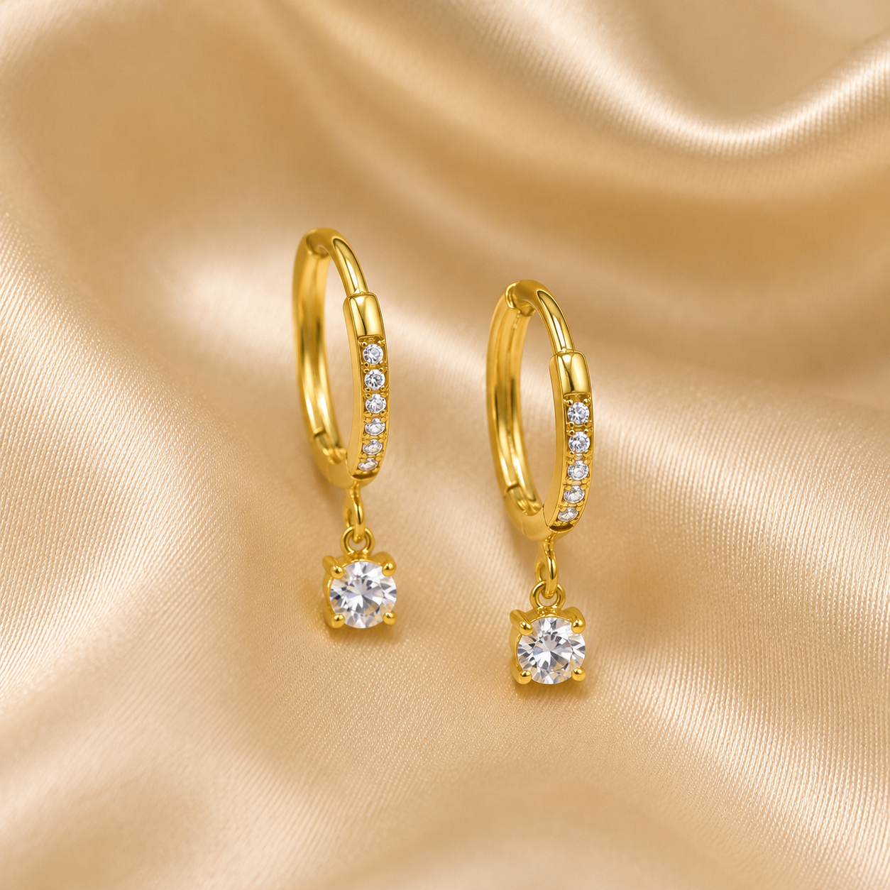 Diamond Glow Hoop Earrings