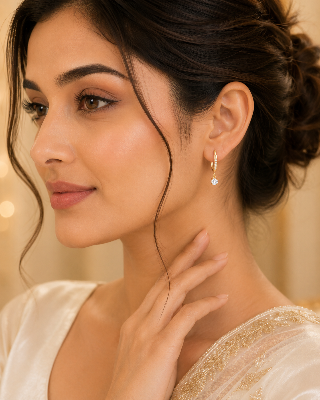 Diamond Glow Hoop Earrings