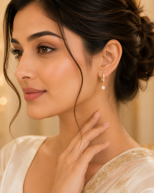 Diamond Glow Hoop Earrings