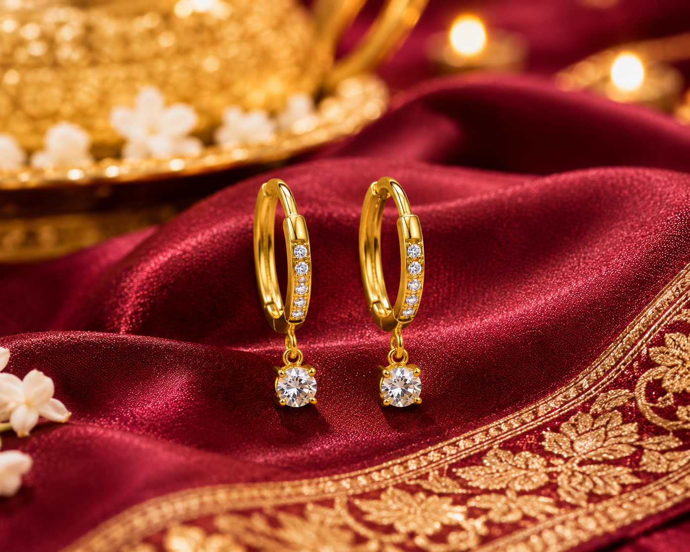 Diamond Glow Hoop Earrings