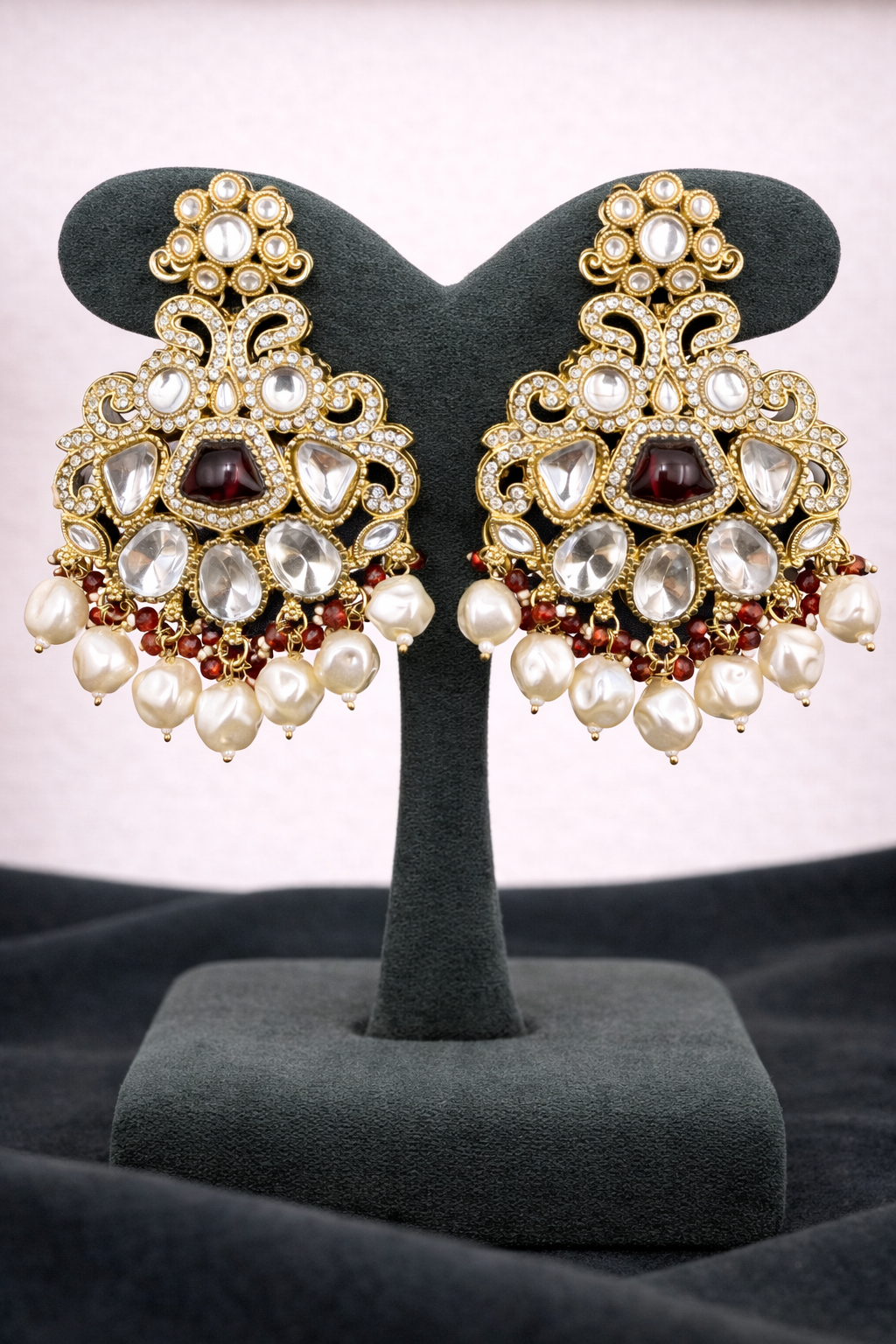 Noor Kundan Pearl Drop Earrings