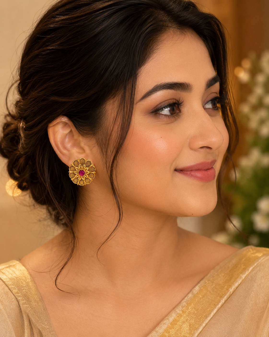 Gulnaar Heritage Floral Earrings