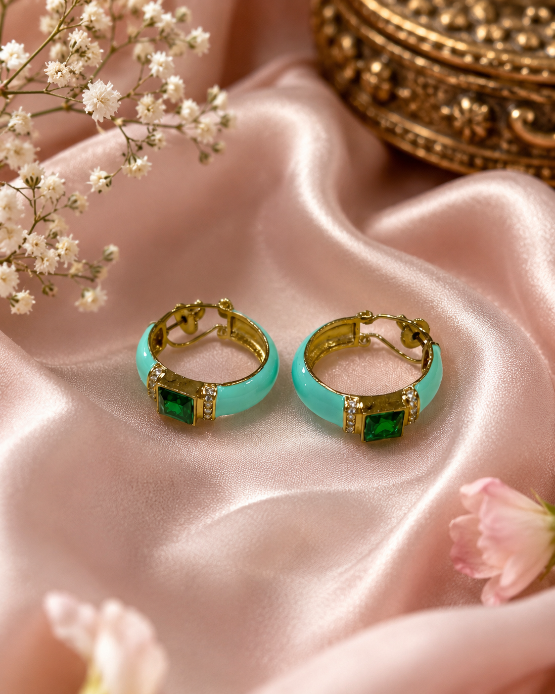 Pastel Gemstone Luxe Hoops