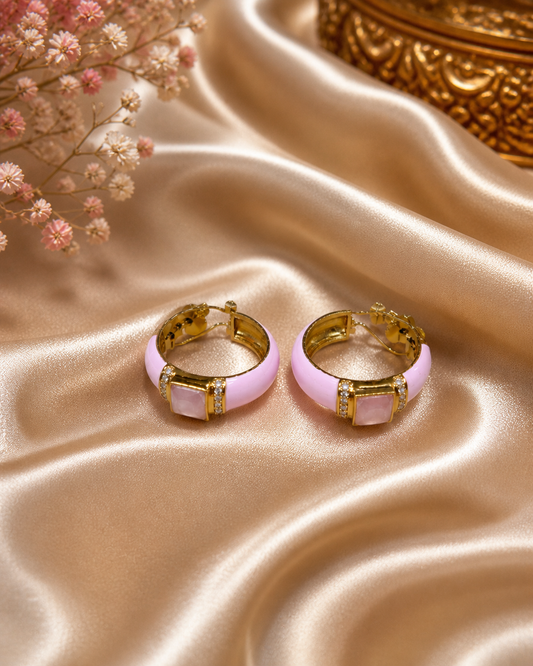 Pastel Gemstone Luxe Hoops