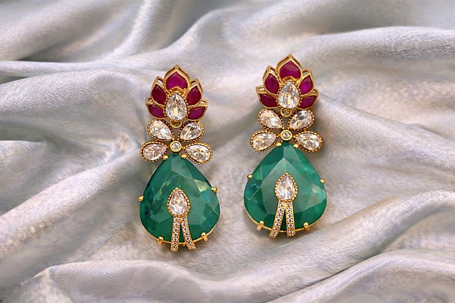Bloom Luxe CZ Statement Earrings