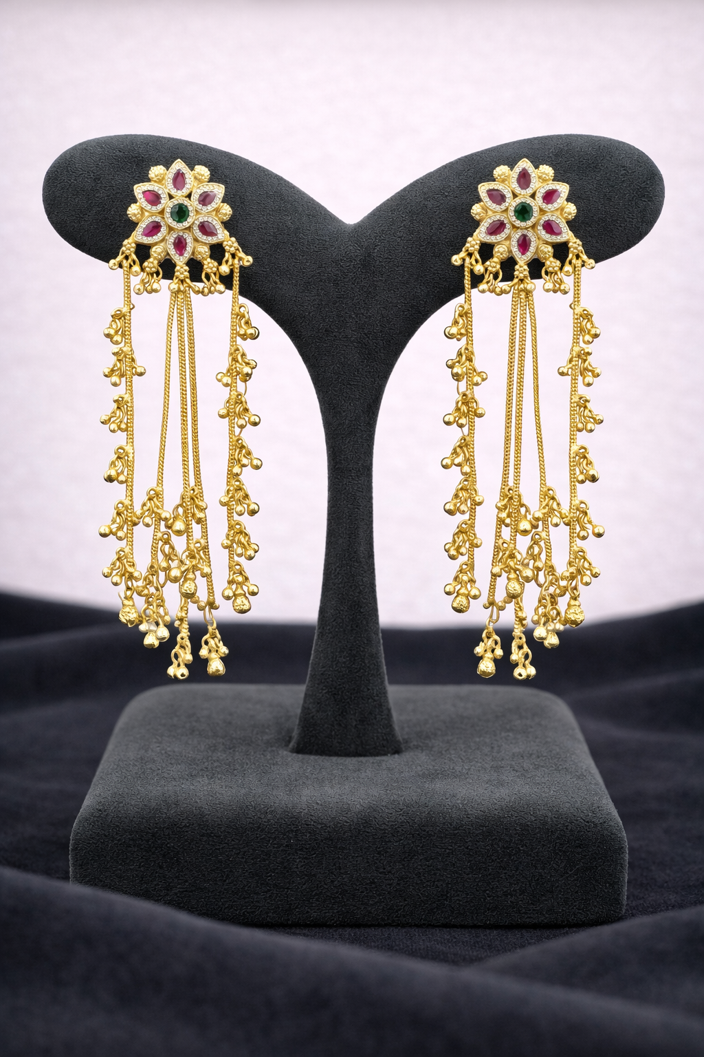 Swarna Pushp Tassel Earrings
