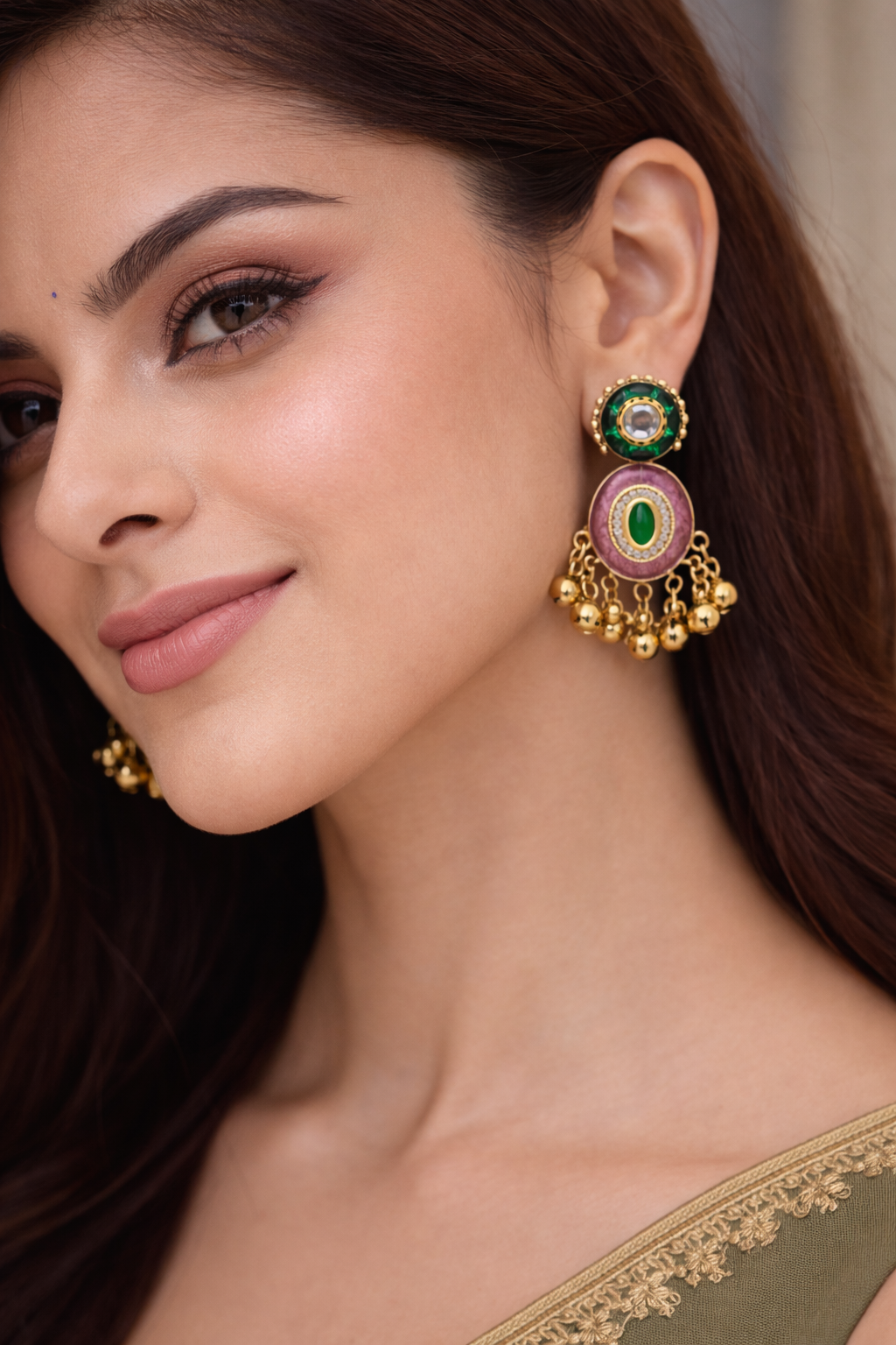 Zehra Kashmiri Pearl Jhumki Earrings