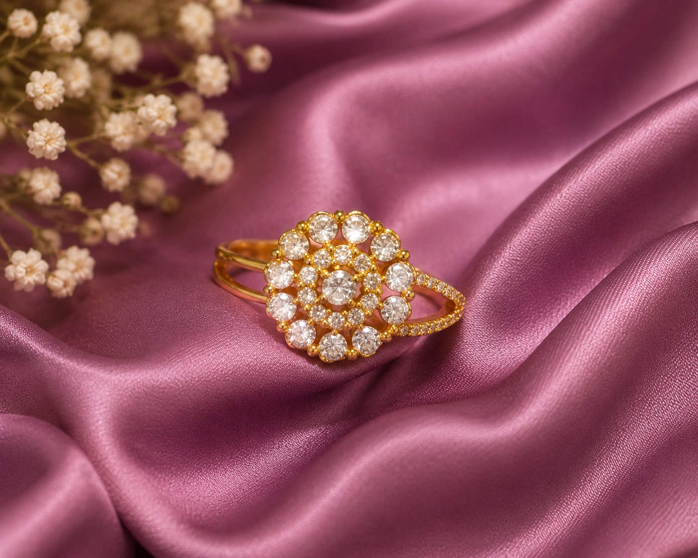 Starlight Bloom Statement Ring