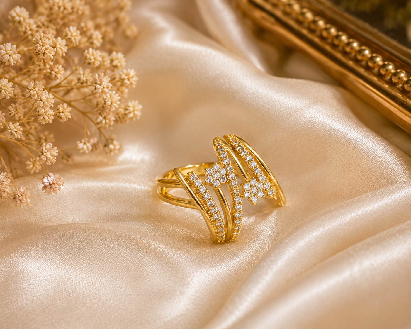 Aurora Twist Crystal Finger Ring
