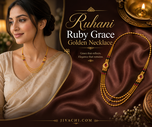 Ruhani Ruby Grace Golden Necklace