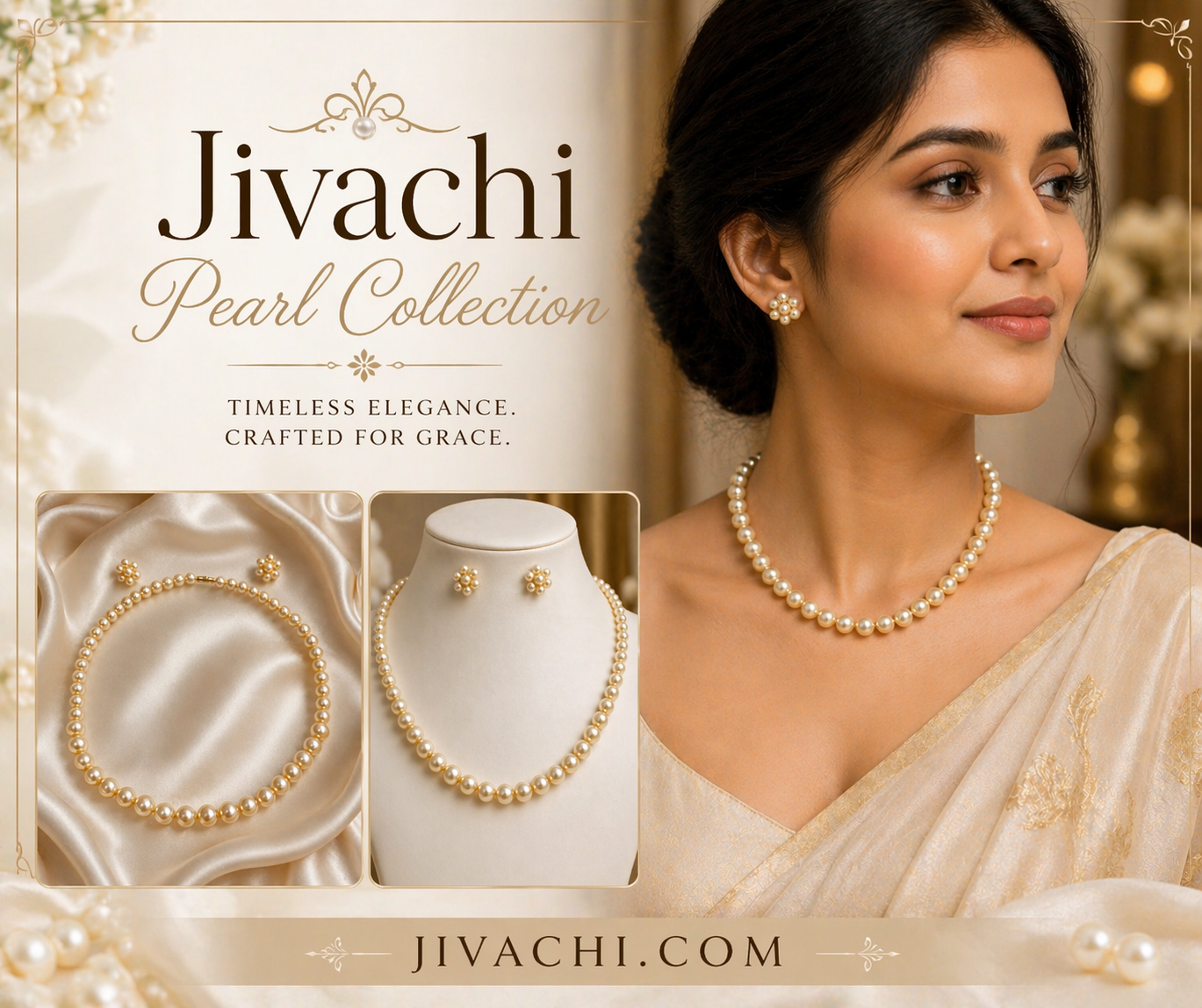Ivory Grace Classic Pearl Necklace Set