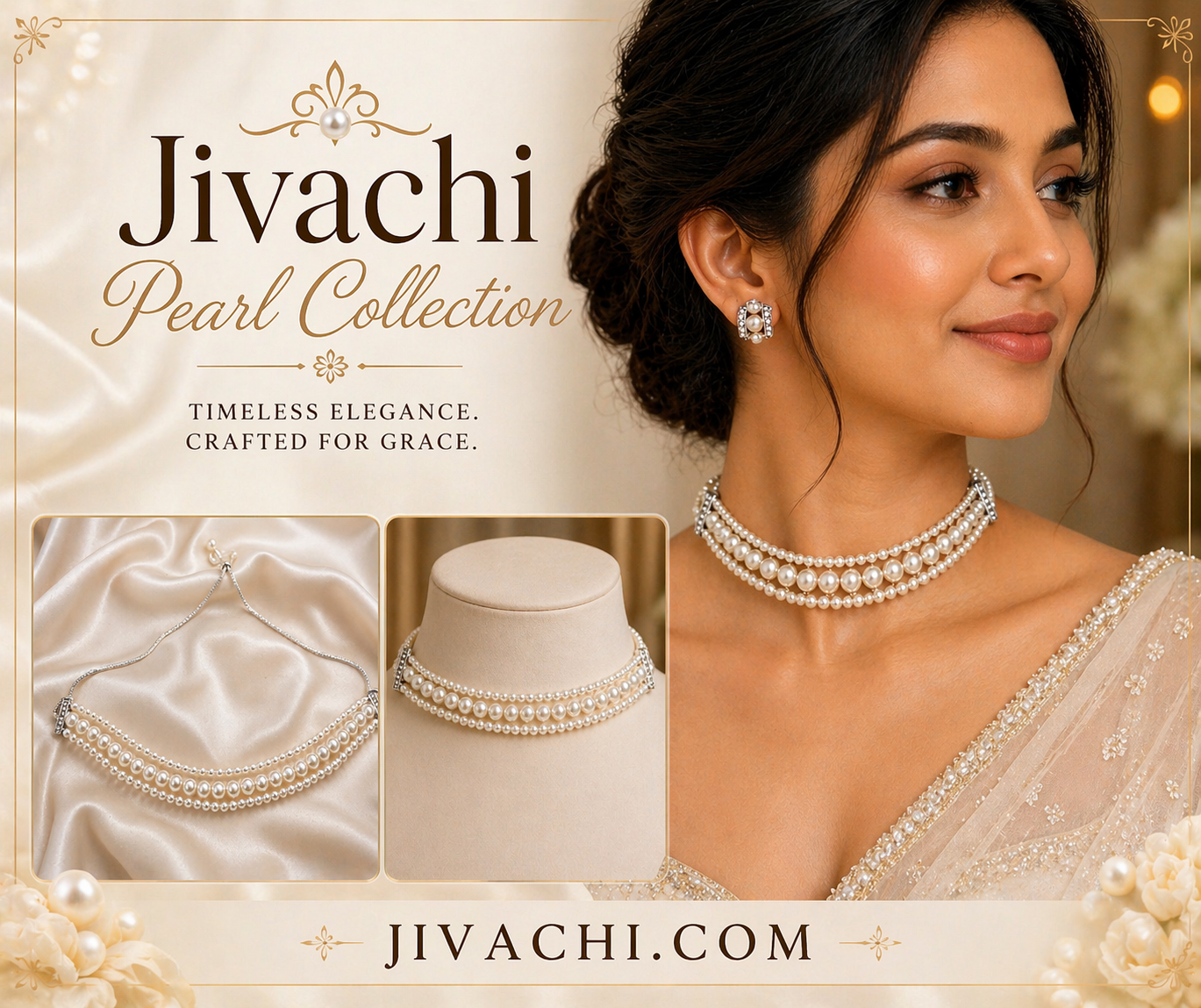 Multi-Strand Pearl Choker Necklace