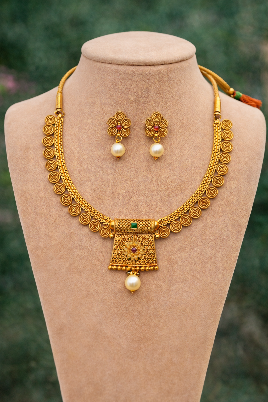 Kids Mini Shringar Filigree Necklace Set