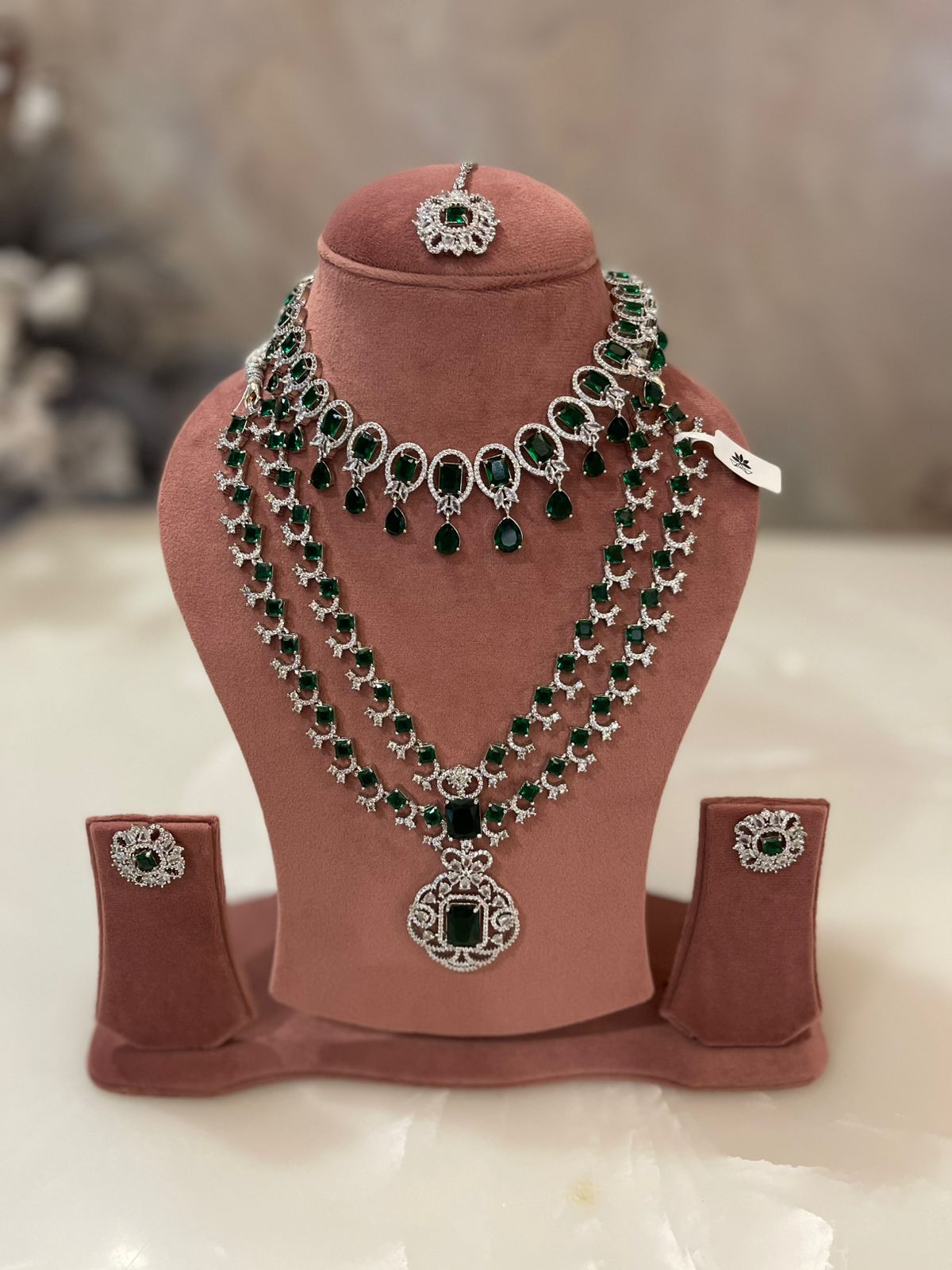 Maharani Emerald Combo Necklace Set