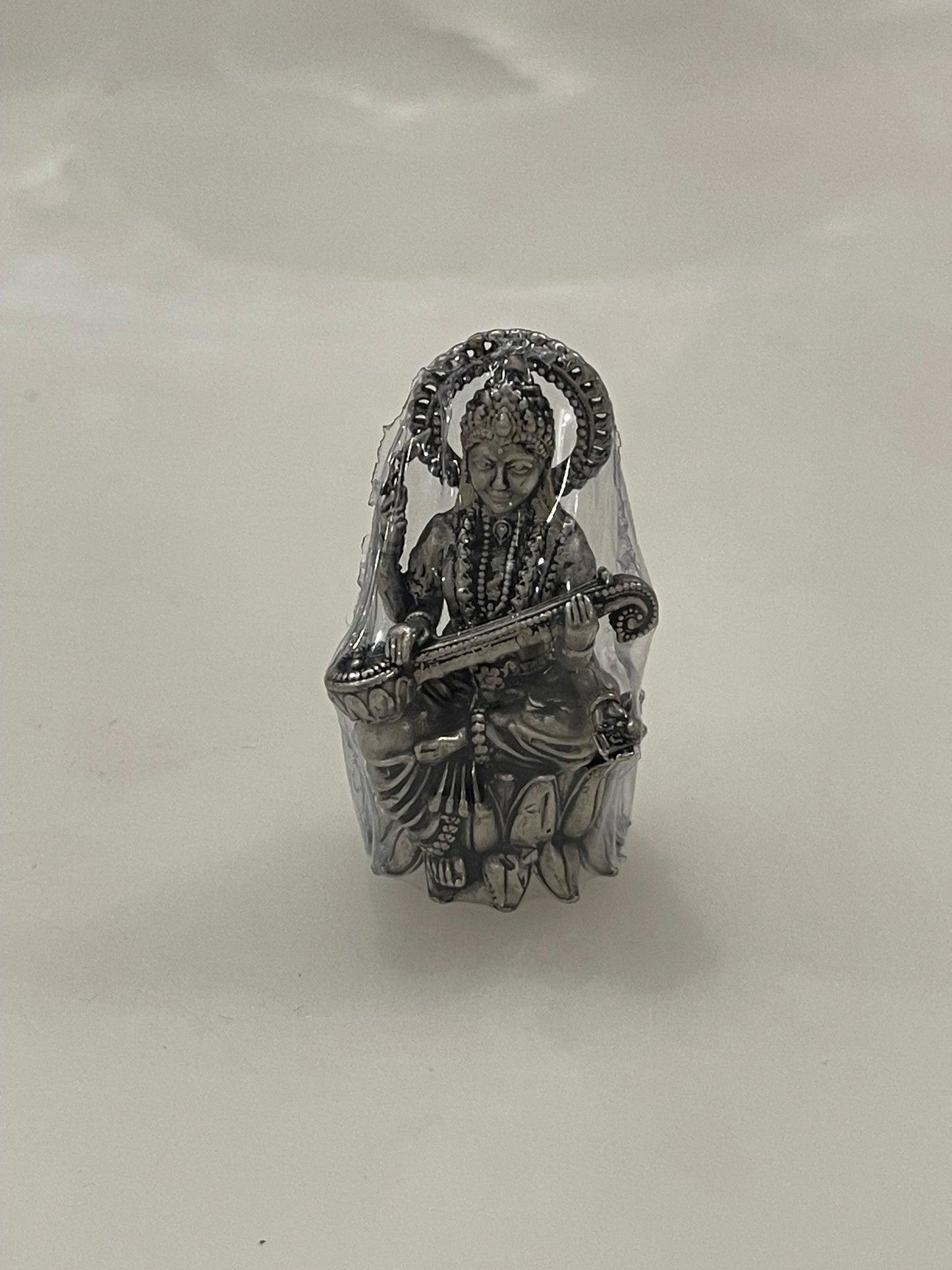 Saraswati Maa Silver Idol