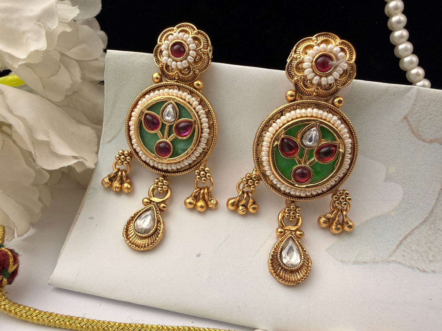 Padma Green Kundan Necklace Set