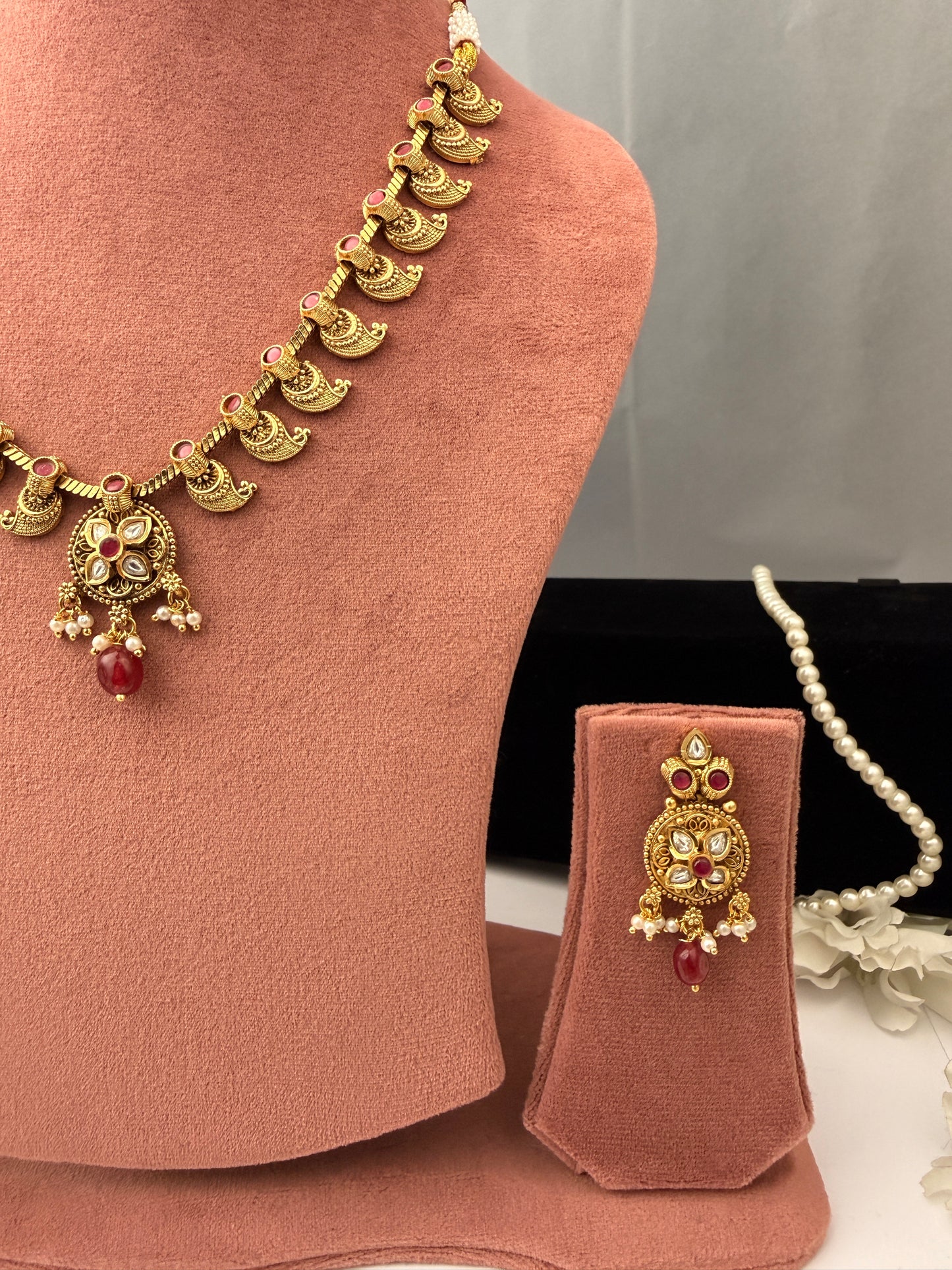 Rajkumari Chandrika Temple Necklace Set