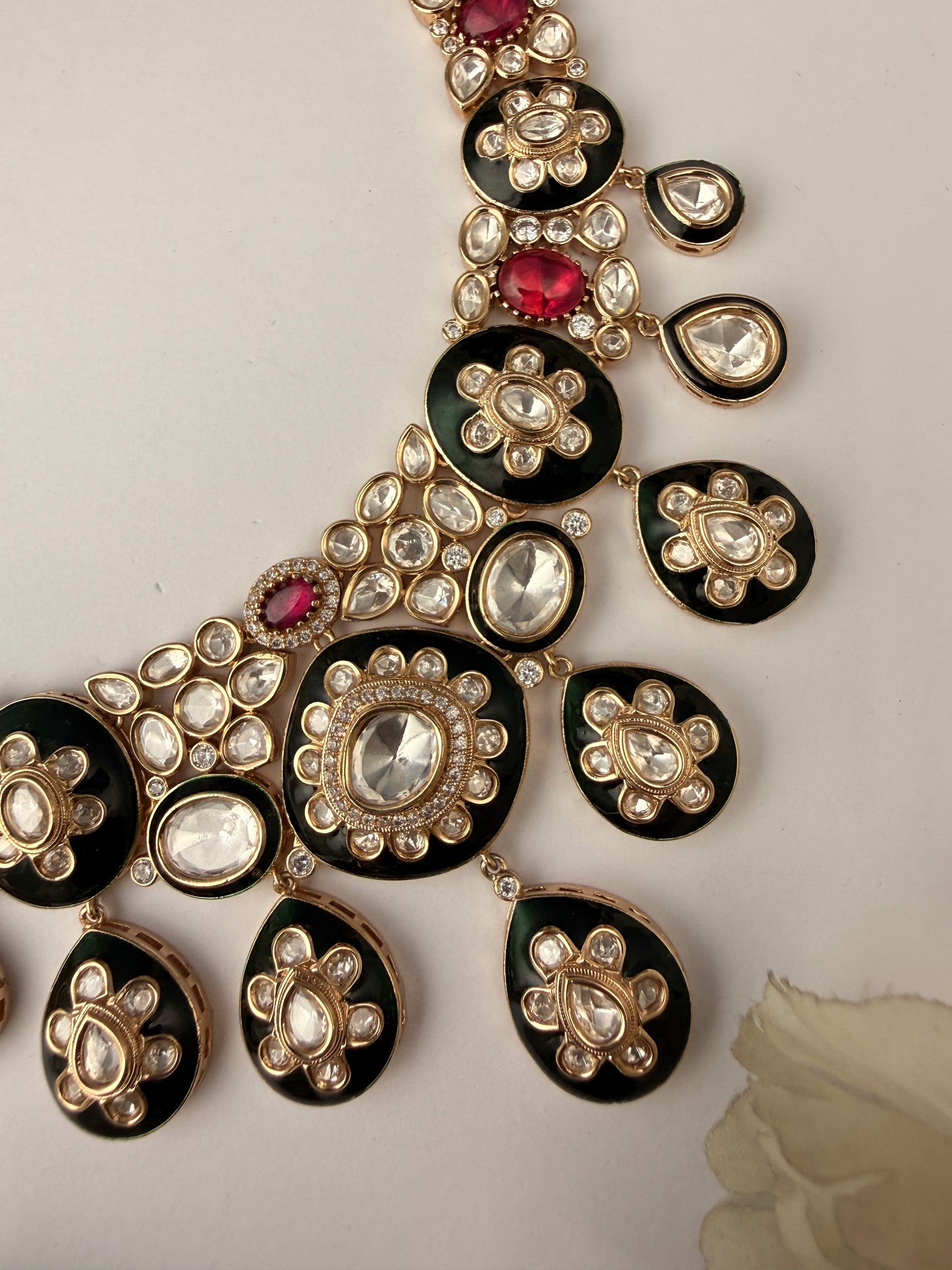 Mehreen Royal Kundan Black Enamel Necklace Set