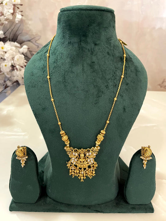 Temple Long Chain Necklace Set