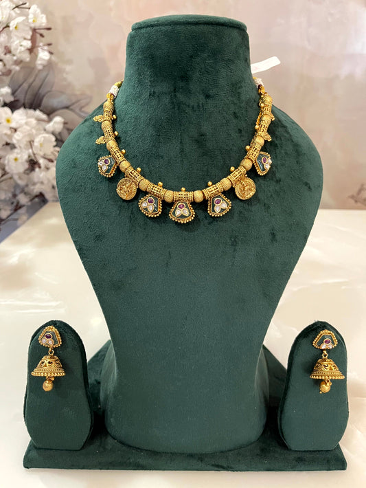 Navratna Heritage Kanthi Necklace Set
