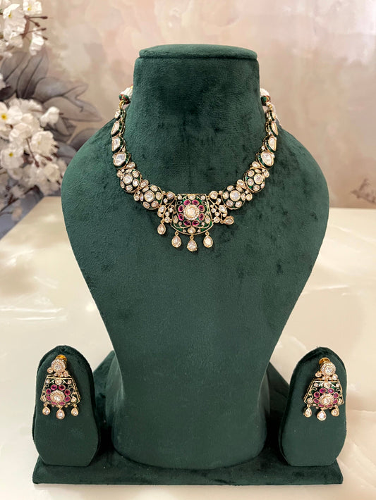 Noor-e-Gul Polki Necklace Set