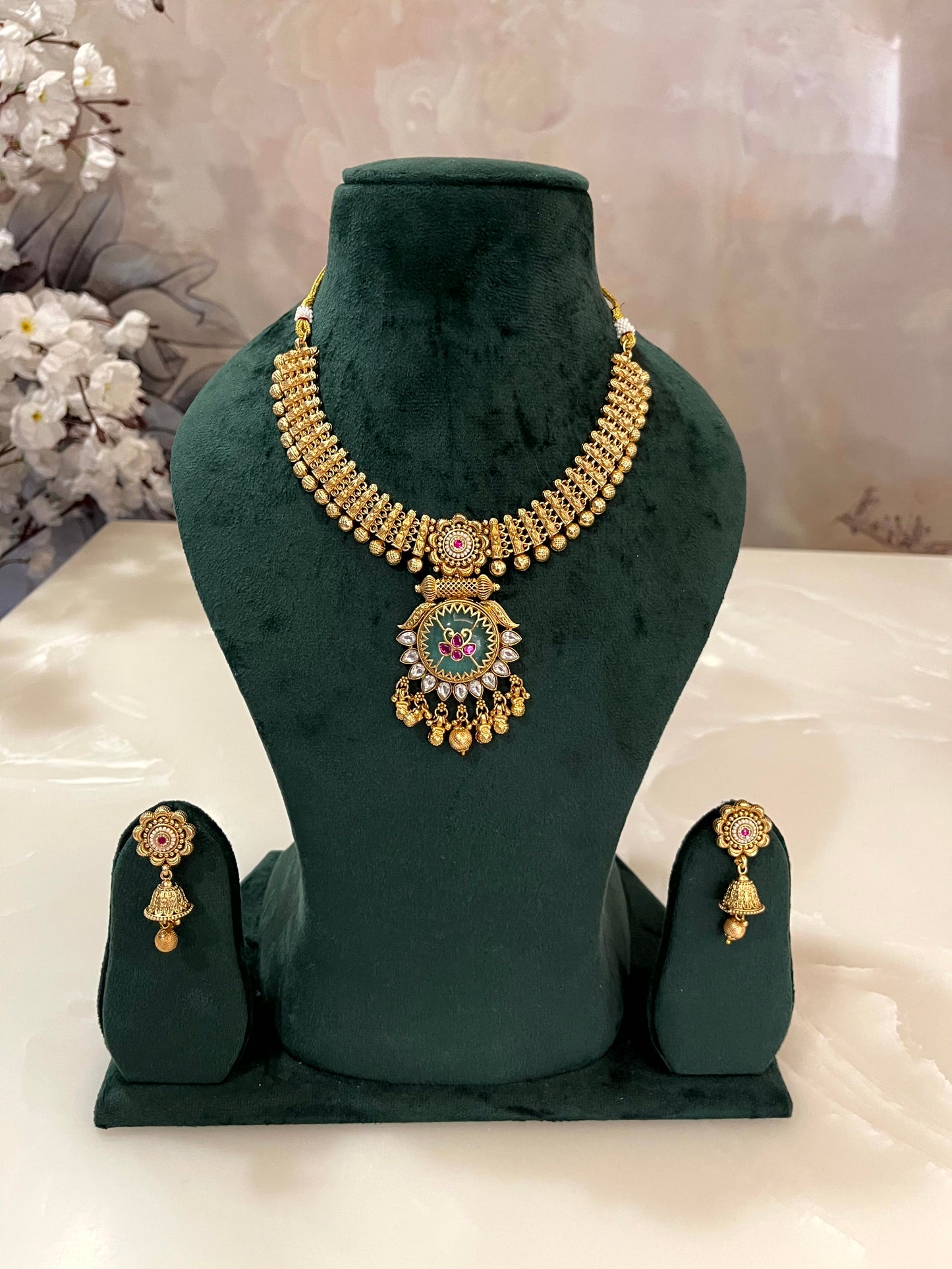 Shringar Lotus Necklace Set