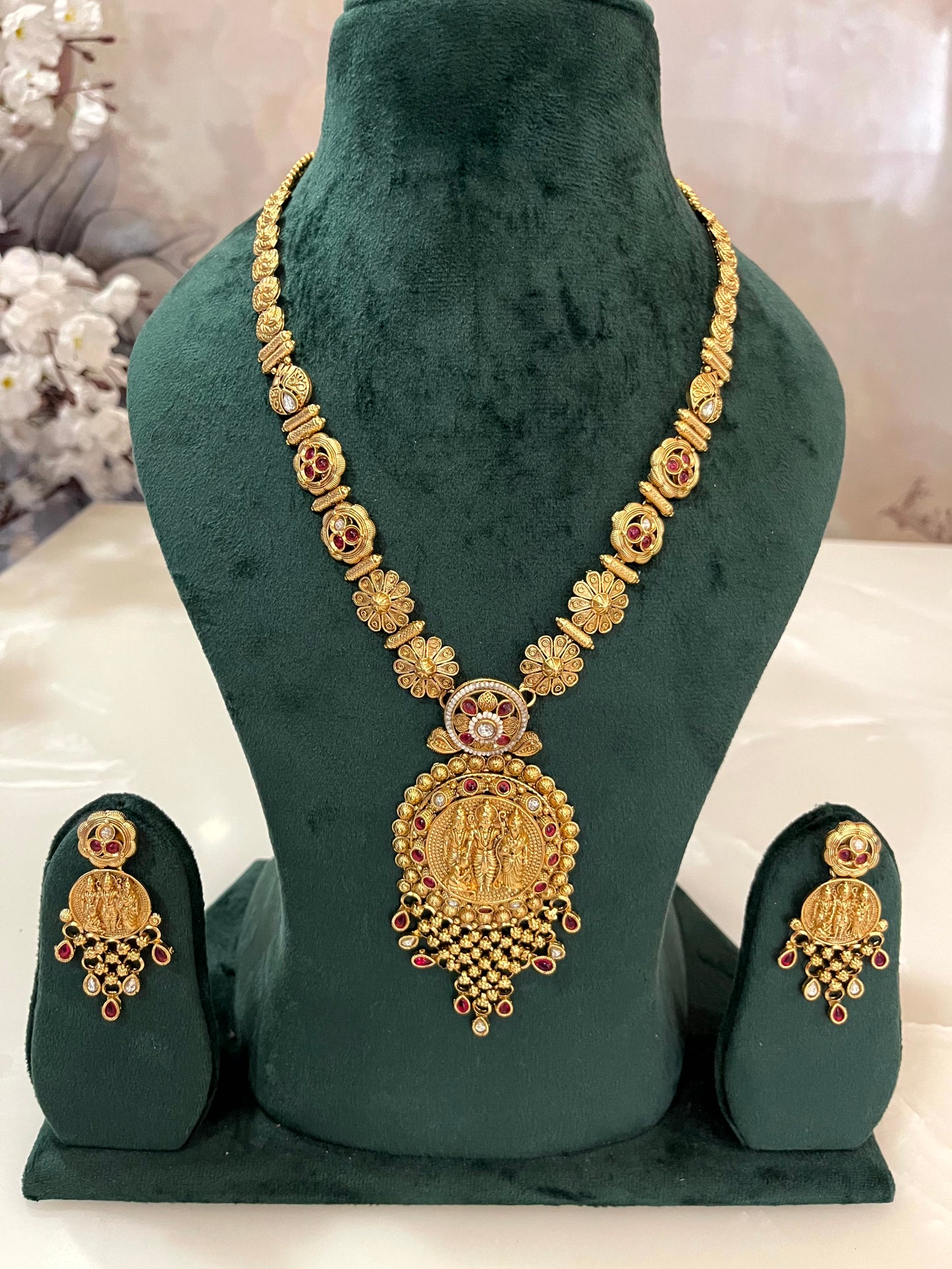 Shri Ram Darbar Temple Long Necklace Set